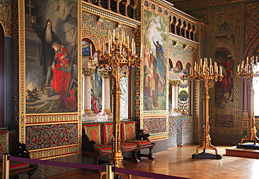 Room in Hohenschwangau Castle near Fuessen, Schwangau, Bavaria, Germany