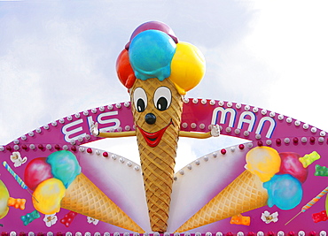 Advertising sign at ice-cream stall