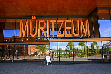 Mueritzeum in capital letters, Germany's largest aquarium for native freshwater fish, Waren on the Mueritz, Mecklenburg-Western Pomerania, Germany, Europe