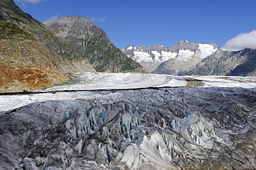 Great Aletsch Glacier, the heart of the UNESCO World Heritage Site Jungfrau-Aletsch-Bietschhorn, Goms, Wallis, Switzerland, Europe