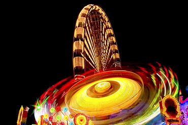 Long Time exposure at a fair near Neu-Ulm, Bavaria, Germany