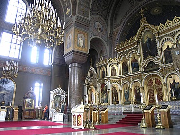 Iconostasis of orthodox Uspenski cathedral Helsinki Finland Scandinavia