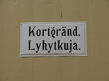 Old town of Lovisa street sign in finnish and swedish Finland