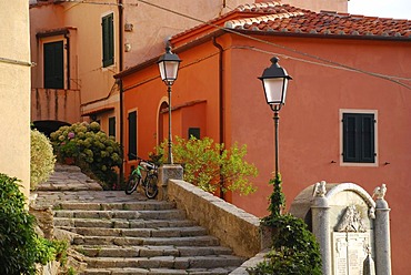 Medieval mountain village Poggio Island Elba Tuscany Italy