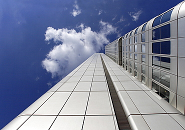 Skyscraper in the financial district, Frankfurt, Hesse, Germany