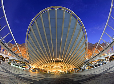 Garo de Oriente Railway Station designed by architect Santiago Calatrava, Lisbon, Portugal