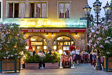 Restaurant, Gutenberg Square, Strasbourg, Alsace, France, Europe