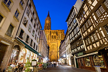 Rue Merciere, Strasbourg Cathedral, Strasbourg, Alsace, France, Europe