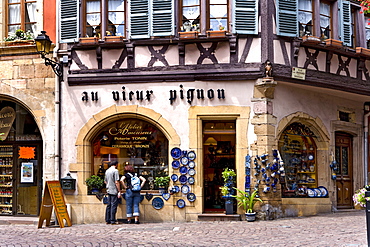 Half-timbered houses, historic town centre, Colmar, Alsace, France, Europe