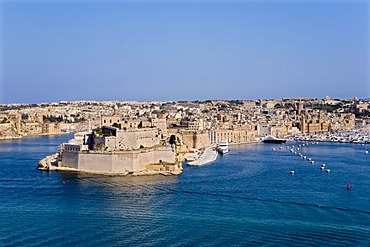 View from Valletta of Vittoriosa, Malta, Europe