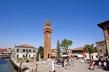 Canale Grande, Grand Canal and church steeple, Murano, Lagoon, Venice, Italy, Europe