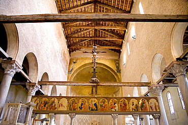 Interior of the Cathedral of Santa Maria Assunta on Torcello Island, Lagoon, Venice, Italy, Europe