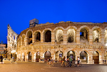 Illuminated Arena, Piazza Bra, Verona, Venice, Italy, Europe