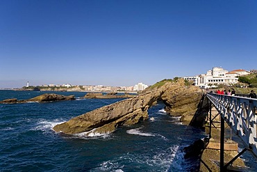 Rocky Coast, Lighthouse St. Martin, Biarritz, Basque Country, South France, France, Europe