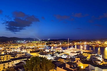 Evening mood in the harbour, Ibiza, Balearic Islands, Spain, Europe