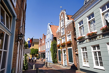 Historic buildings in the historic city centre of Leer, East Frisia, Lower Saxony, Germany, Europe