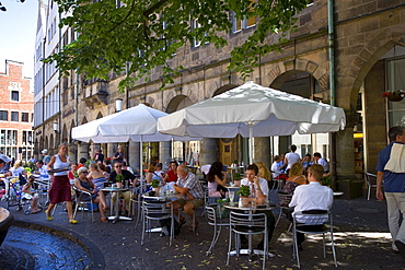 Restaurant on Lambertikirchplatz, Muenster, North Rhine-Westphalia, Germany, Europe