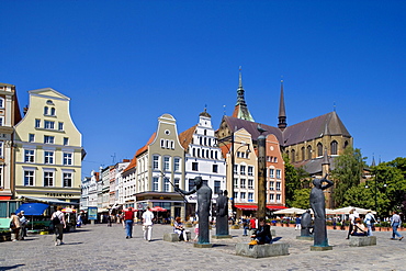 St. Mary's Church on the market square, Rostock, Mecklenburg-Western Pomerania, Germany, Europe