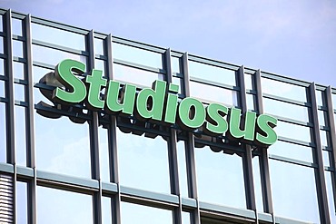 Company sign of German tour operator Studiosus on an office building, Munich