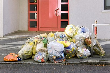 Many bags filled with rubbish