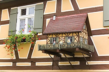 A little scale model of a house, Dinkelsbuehl, Bavaria, Germany