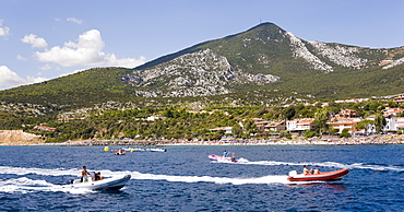 Boats at Cala Gonone Bay, Sardinia, Italy