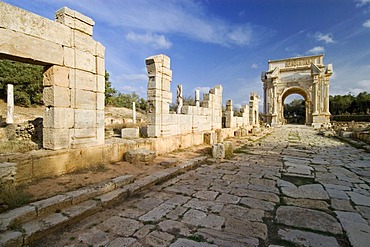 Triumph arch of Septimus Severus Leptis Magna, Libya, Unesco world heritage site