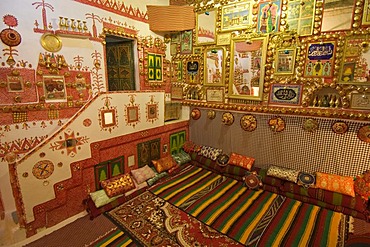 Living room of a traditional Tuareg house in Ghadames, Ghadamis, Libya