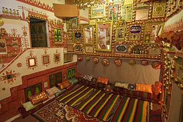 Living room of a traditional Tuareg house in Ghadames, Ghadamis, Libya