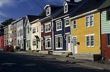 Colourful houses in the historic center of St JohnÂ¥s, Newfoundland