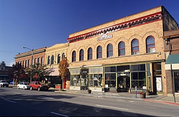 Historic buildings, Mainstreet of Sandpoint, Lake Pend Oreille, Idaho, USA