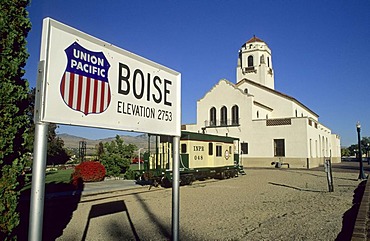 Historic Union Pacific railway station at Boise, Idaho, USA