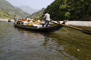 Tourist boats on the Shennong river, Jangtze river, China