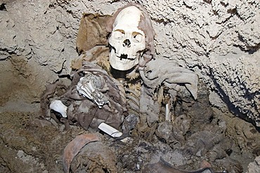 Mummy in a cave at San Juan del Rosario, Bolivia