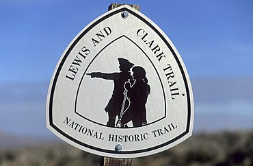 Trail marker of the Lewis and Clark National Historic Trail, Montana, USA