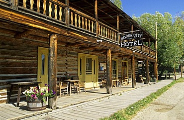 Historic hotel in Nevada City, Montana, USA