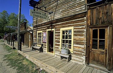 Historic building with shop in Nevada City, Montana, USA