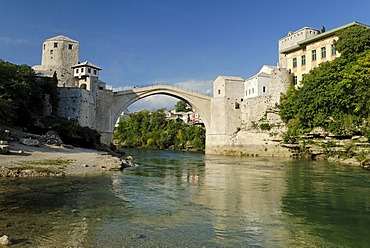 Historic Old Town of Mostar at Neretva river, Unesco World Heritage Site, Bosnia and Herzegovina