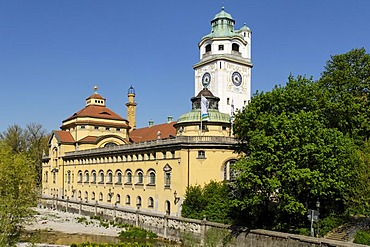 Muellersches Volksbad at the Isar river, Munich, Bavaria, Germany