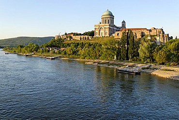 Dome and castle of Esztergom at the Danube river, Hungaria