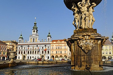 Historic old town of Ceske Budejovice, Budweis, Budvar, Bohemia, Czech Republic