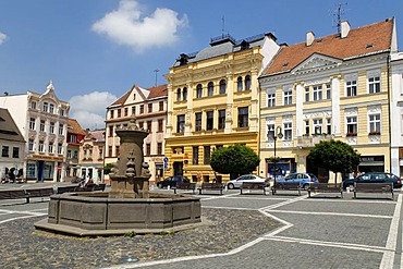 Historic city square of Ceska Lipa, Bohemia, Czech Republik
