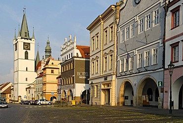 Historic old town of Litomerice on the Labe or Elbe river, north Bohemia, Czech Republik