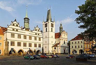 Historic old town of Litomerice on the Labe or Elbe river, north Bohemia, Czech Republik