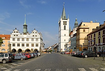 Historic old town of Litomerice on the Labe or Elbe river, north Bohemia, Czech Republik