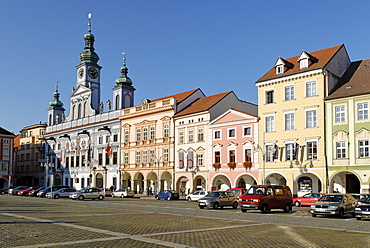 Historic old town of Ceske Budejovice, Budweis, Budvar, south Bohemia, Czech Republic