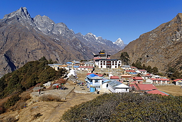 Tengpoche monastery with Khumbi Yul La (Khumbila, 5761), Sagarmatha National Park, Khumbu, Nepal