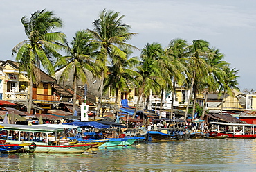 Boats in Hoi An harbour, Vietnam