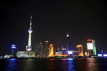 Pudong skyline at night, Shanghai, China