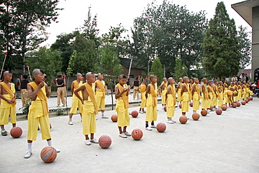 Taji show, children at a Kungfu presentation, Chenjiagou, Henan, China